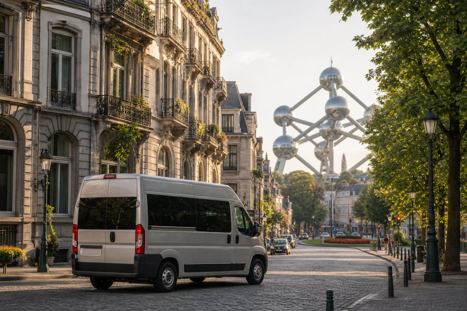 Bus na ulicy w Brukseli